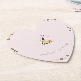 Dessous-de-verre En Papier Tasse de café, ronronnements et petits matins cosy