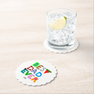 Dessous-de-verre En Papier Tasse rond en papier festonné Meilleur Papa du Mon