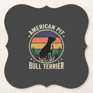 Dessous-de-verre En Papier Teckkel Pit Bull Américain Vintage Sunset Rope