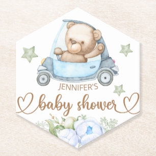 Dessous-de-verre En Papier Teddy Bear Baby Bear Baby shower Floral Papier