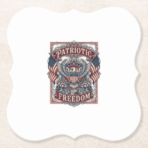 Dessous-de-verre En Papier Tee-shirt graphique vectoriel de défilé patriotiqu