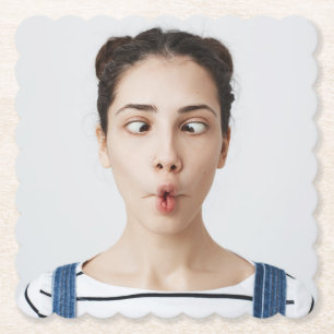 Dessous-de-verre En Papier Téléchargez votre selfie de visage drôle