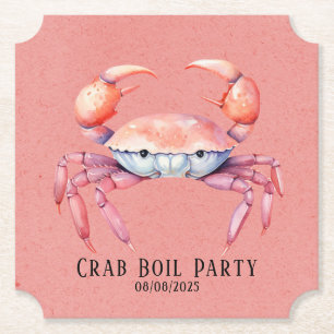 Dessous-de-verre En Papier Tendance Watercolor Crab Boil Party / Company