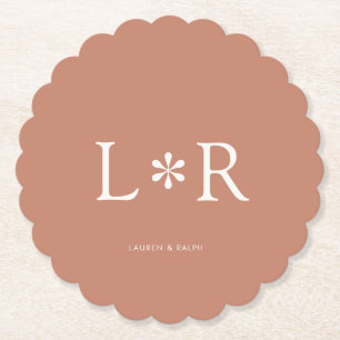 Dessous-de-verre En Papier Terre cuite Simple Couple chic