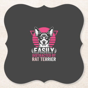 Dessous-de-verre En Papier Terrier Rat Facilement Distrait Chien Rétro