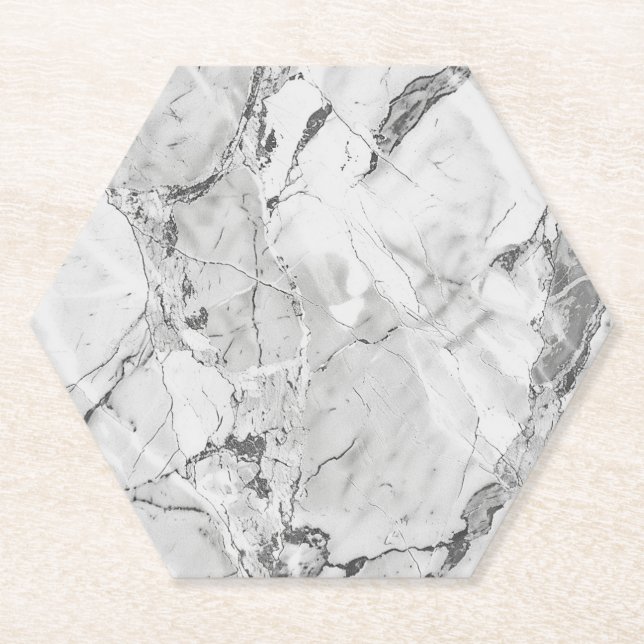 Dessous-de-verre En Papier Texture de marbre gris élégant "Slate Whisper Stre (Devant)