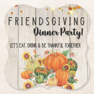 Dessous-de-verre En Papier Thanksgiving Friendsgiving Cocktail Napkins
