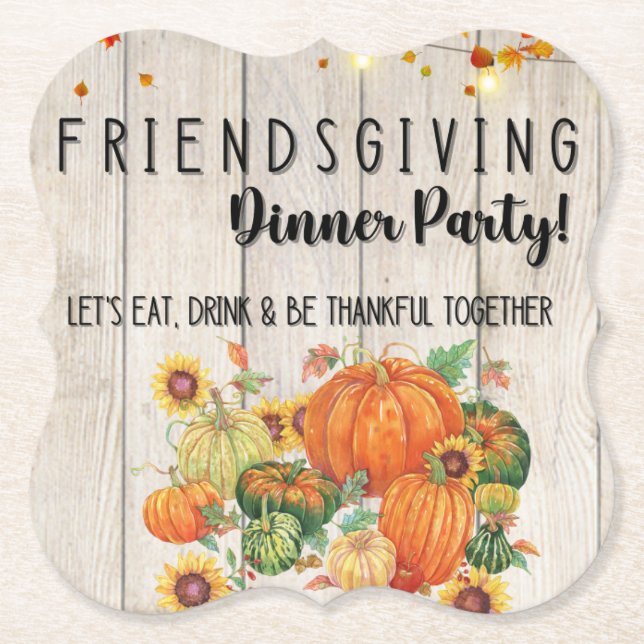Dessous-de-verre En Papier Thanksgiving Friendsgiving Cocktail Napkins (Devant)