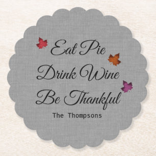 Dessous-de-verre En Papier Thanksgiving personnalisable