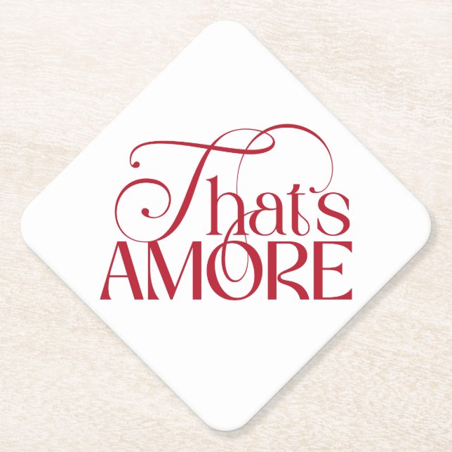 Dessous-de-verre En Papier That’s Amore Red script Bridal Shower (Devant)