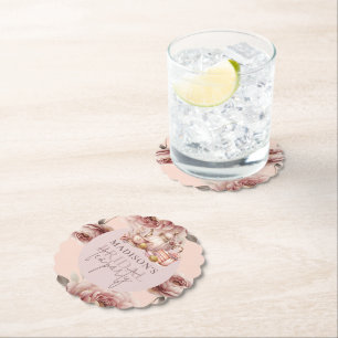 Dessous-de-verre En Papier Thé sur mesure à l'aquarelle pour mariage Shower 