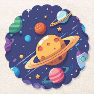 Dessous-de-verre En Papier Thème de l'espace et des planètes