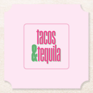Dessous-de-verre En Papier Thème mexicain Tacos Tequila