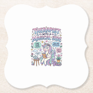 Dessous-de-verre En Papier Thérapeute Licorne avec un Cadeau Magique Idée Cad