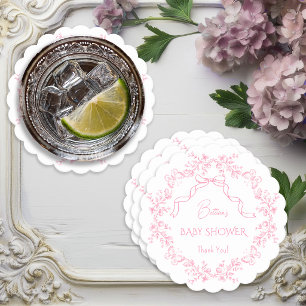 Dessous-de-verre En Papier Toile de Jouy Chinoiserie Papillons Baby Shower 