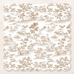 Dessous-de-verre En Papier Toile en cuivre / Mocha Mousse,