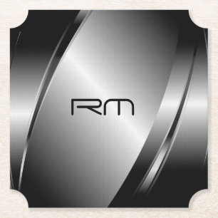 Dessous-de-verre En Papier Tons argent foncé brillant look métallique