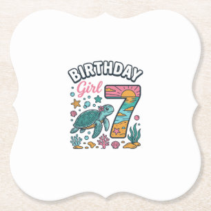 Dessous-de-verre En Papier Tortue de mer fille d'anniversaire 7e anniversaire