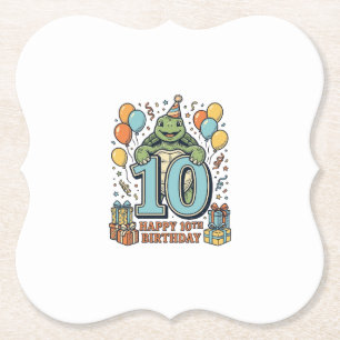 Dessous-de-verre En Papier Tortue mignonne Conception de fête vintage pour 10