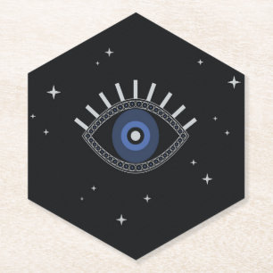 Dessous-de-verre En Papier Tous les yeux de voir protéger contre le mauvais