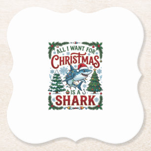 Dessous-de-verre En Papier Tous Veulent Des Arbres De Noël Requins De Noël