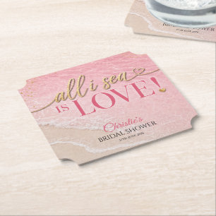 Dessous-de-verre En Papier Tout ce que je vois est Love Beach Bridal Shower 