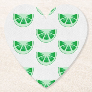 Dessous-de-verre En Papier Tranches de citron vert frais minimaliste sur toil