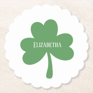 Dessous-de-verre En Papier Trèfles verts Saint Patrick Nom personnalisé