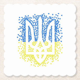 Dessous-de-verre En Papier Trident de l'emblème ukrainien tryzub dispersant l