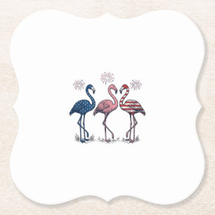 Dessous-de-verre En Papier Trio de flamants patriotiques dessin de gravure vi