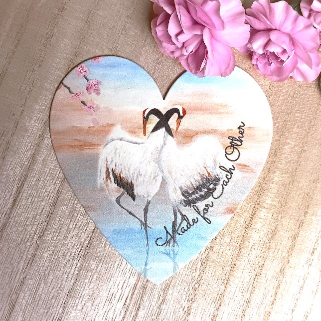 Dessous-de-verre En Papier Turquoise Blanc Beige Asiatique Tancho Granes (Personalized wedding coaster, blue turquoise beige tancho craines, asian wedding theme)