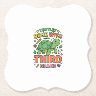 Dessous-de-verre En Papier Turtley Fait Avec T-Shirt École De Tortue De Trois