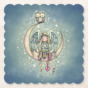 Dessous-de-verre En Papier Twinkle Little Angel et hibou illustration d'art