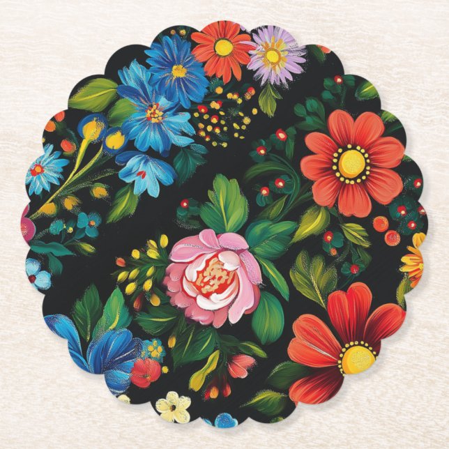 Dessous-de-verre En Papier Ukrainian folk art. (Devant)