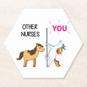 Dessous-de-verre En Papier Un Cadeau Unicorne Pour Infirmière