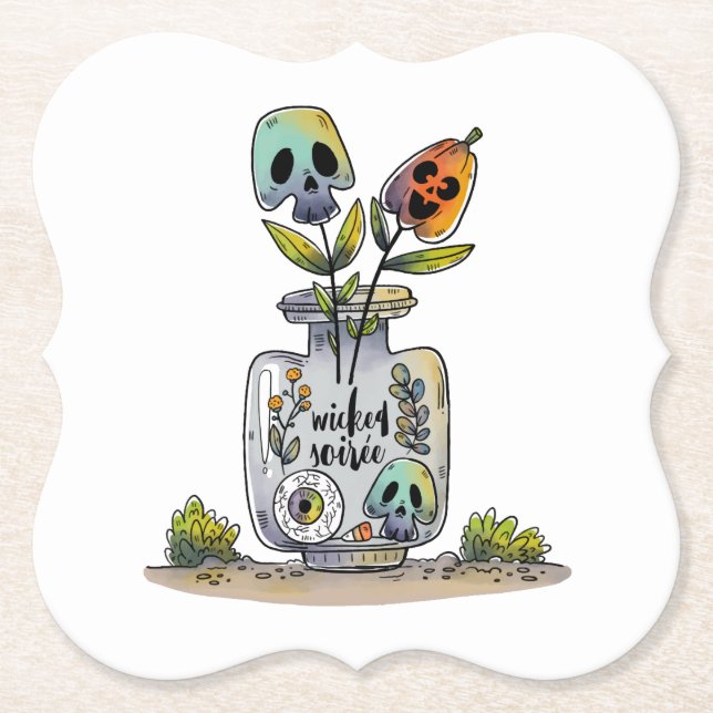 Dessous-de-verre En Papier Un Dessous de verre en papier pour Halloween (Devant)