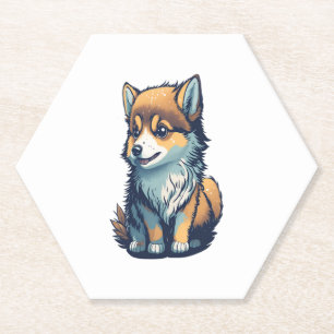 Dessous-de-verre En Papier Un Petit Chiot Mignonne