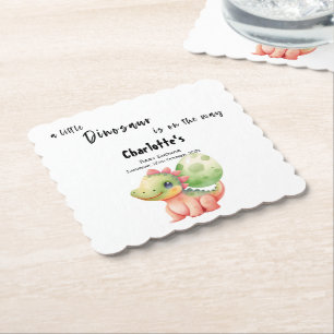 Dessous-de-verre En Papier Un Petit Dinosaure Sur Le Chemin Du Baby shower
