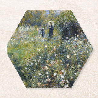 Dessous-de-verre En Papier Une femme avec un parasol dans un jardin par Augus
