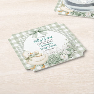 Dessous-de-verre En Papier Une petite Baby Shower Cottagecore Verte D'une Pet