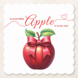 Dessous-de-verre En Papier Une petite pomme arrive Shower bébé d'automne