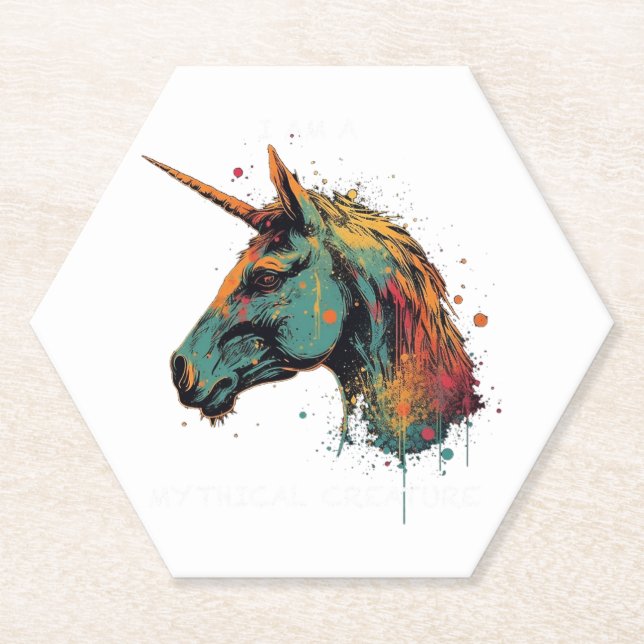 Dessous-de-verre En Papier Unicorne Abstraite (Devant)