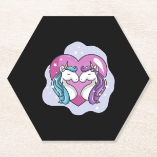 Dessous-de-verre En Papier Unicorne amour
