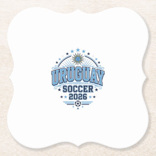 Dessous-de-verre En Papier Uruguay Football 2026 Football Gras Pays Typograph