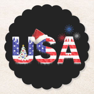 Dessous-de-verre En Papier USA pour Noël