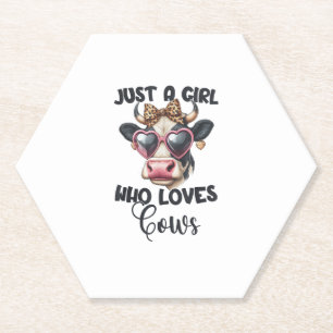 Dessous-de-verre En Papier Vache Aime Juste Une Fille Qui Aime Les Vaches _1