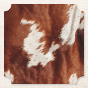 Dessous-de-verre En Papier Vache blanche Brown