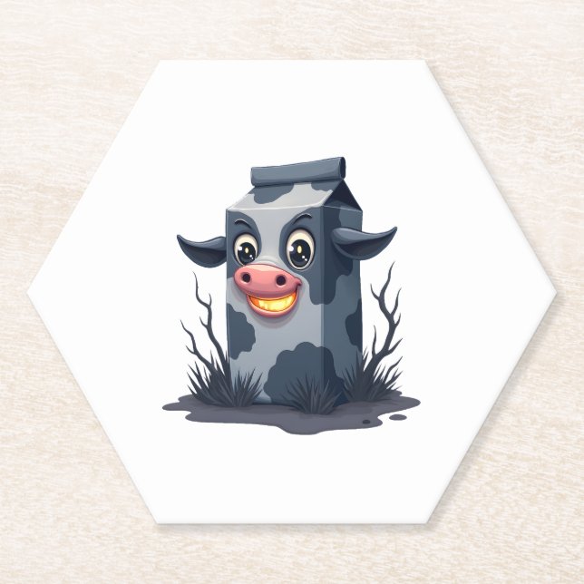 Dessous-de-verre En Papier Vache de carton de lait maudit (Devant)