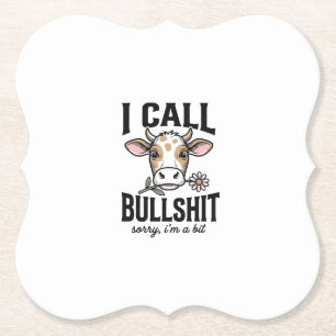 Dessous-de-verre En Papier Vache drôle que j'appelle design de t-shirt vintag