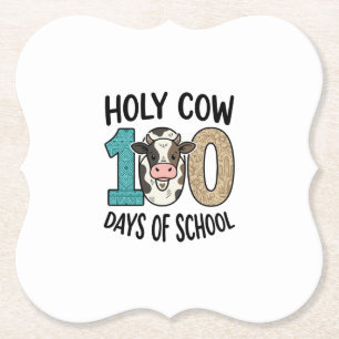 Dessous-de-verre En Papier Vache sacrée 100 jours d'école Vintage T-shirt de 